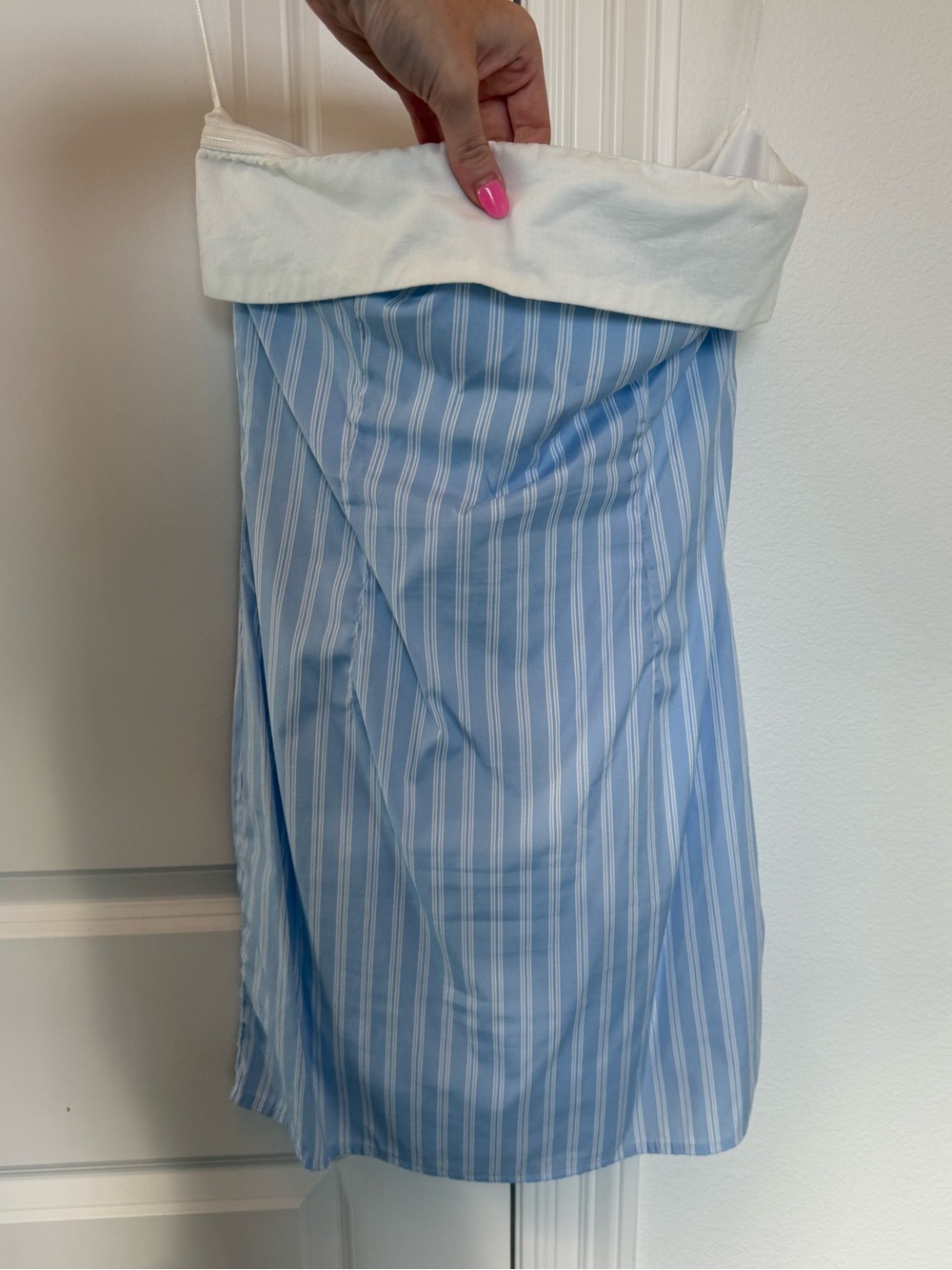 Blue Blush Light Blue & White Striped Tube Mini Dress